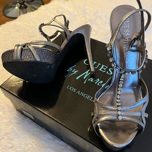Silver guess heels